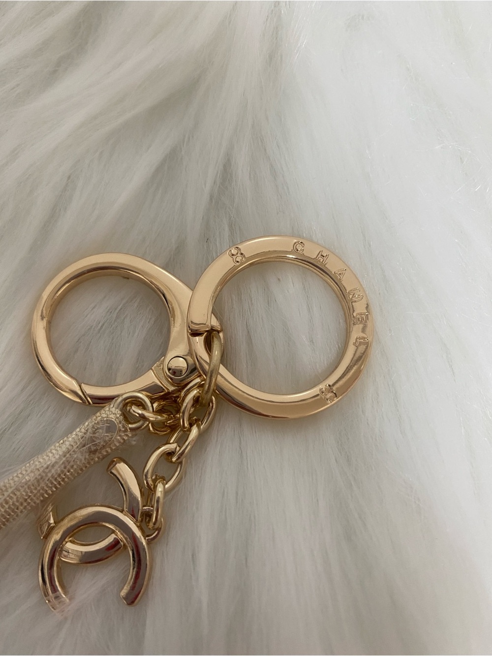 Gold Tennis Racket Keychain Charm - Picture 2 of 2